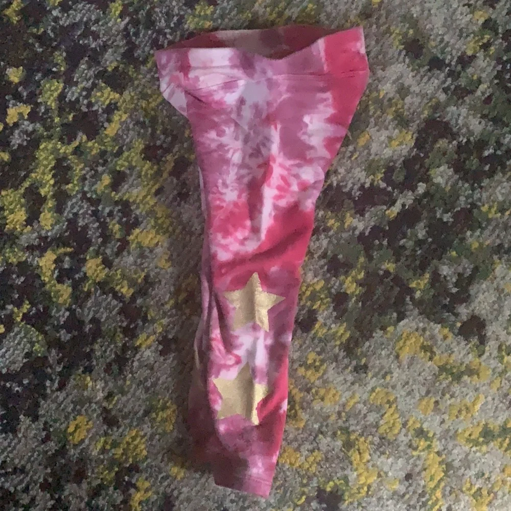 Mimi & Maggie tie dye gold star leggings 2T